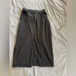 Black midi jeans skirt